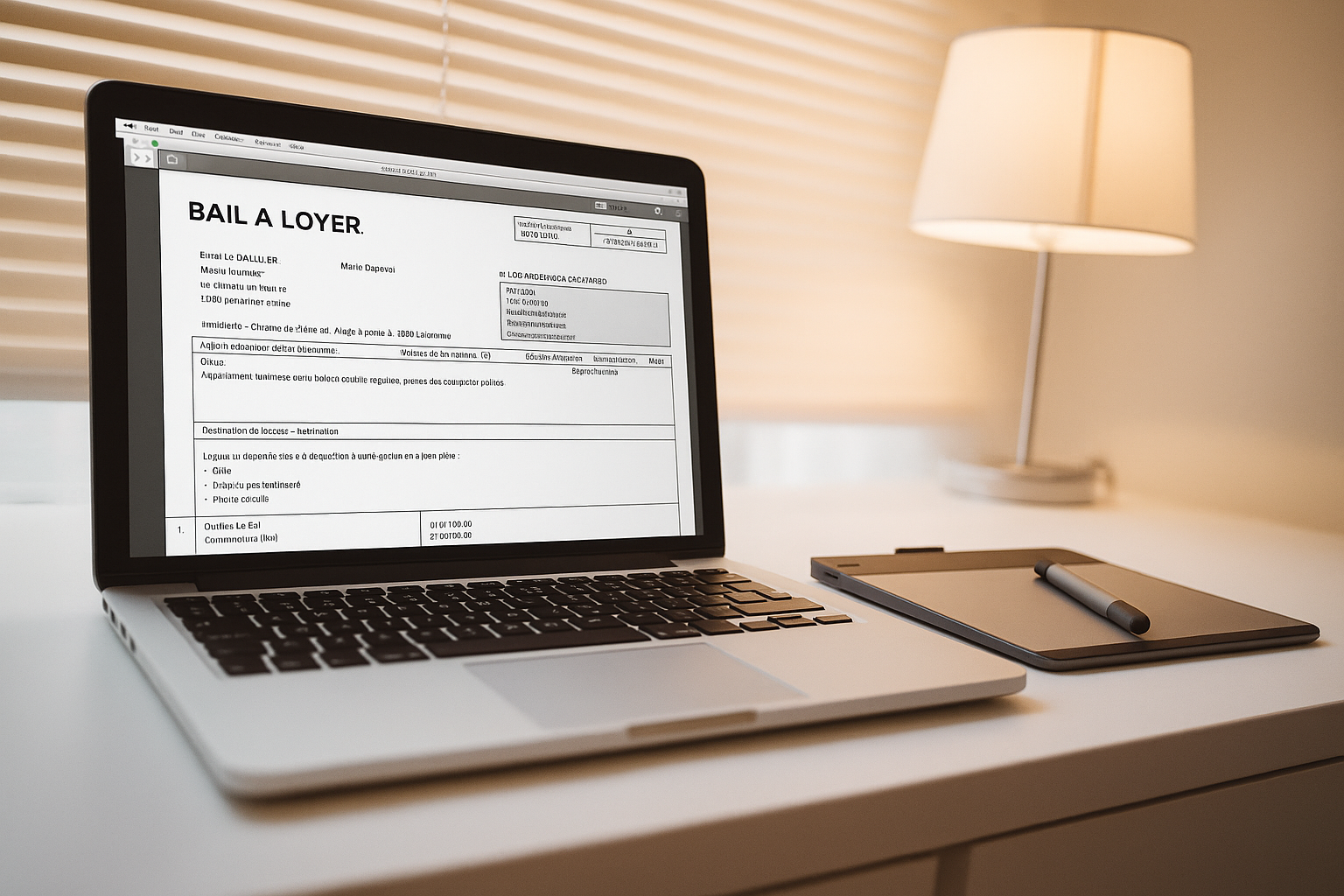 ordinateur et bail à loyer